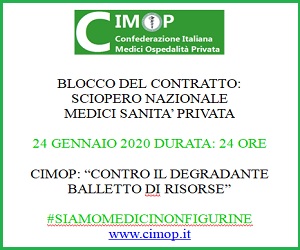 #SIAMOMEDICINONFIGURINE, Cimop sciopera il 24 gennaio: sanità privata&nbsp;degradata