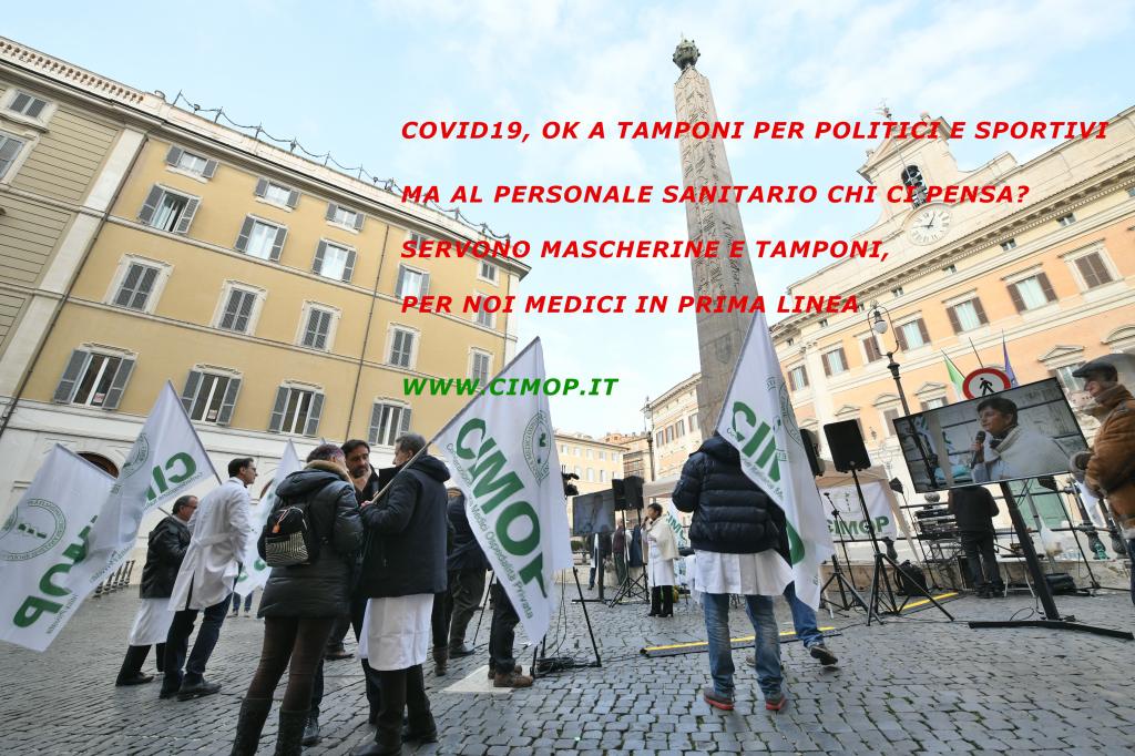 Covid19, ok tamponi per politici e sportivi. Ma al personale sanitario chi ci pensa?