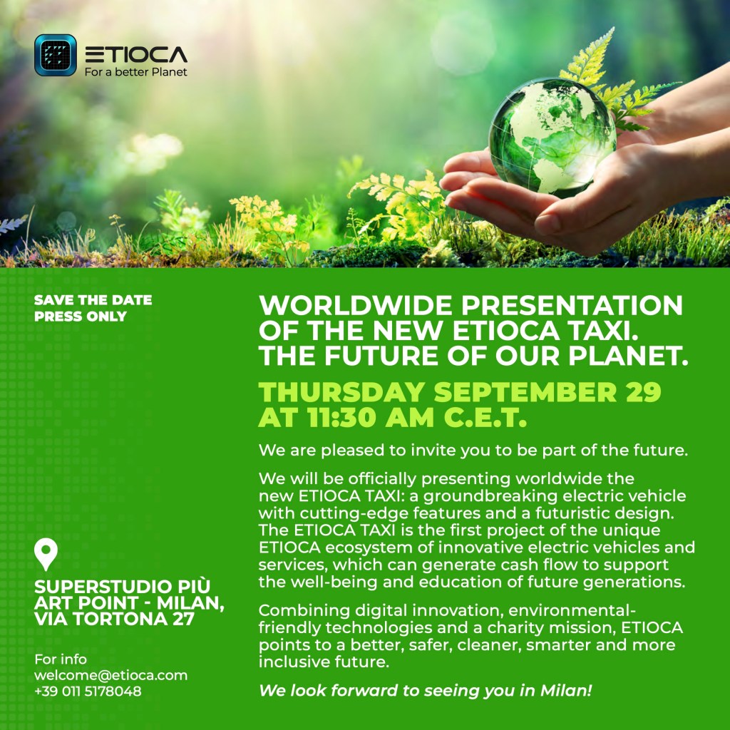 Su il sipario sull’ETIOCA TAXI: presentazione mondiale a&nbsp;Milano