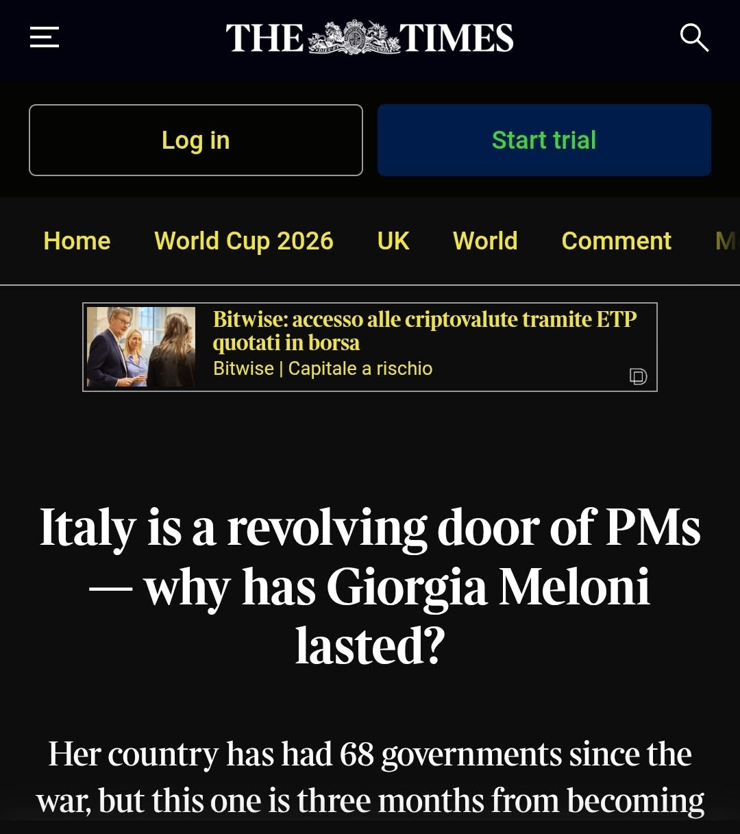 ALTRO CHE ITALIA ISOLATA, IL TIMES INCORONA (DI NUOVO) GIORGIA